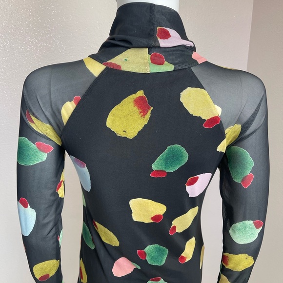 Rachel Antonoff Blue Sheath Long Sleeve Mock Neck Dress - Picture 4 of 16